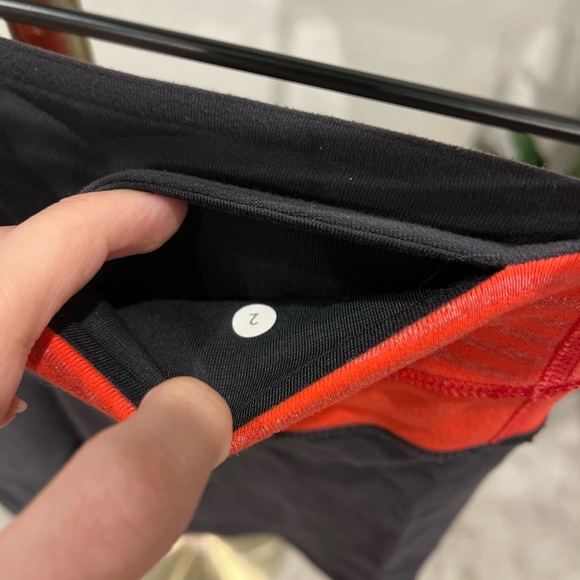 Lululemon Bike Shorts | Size 2 | Grey/Red/Stripe | Reversible | Special Edition - Picture 4 of 5